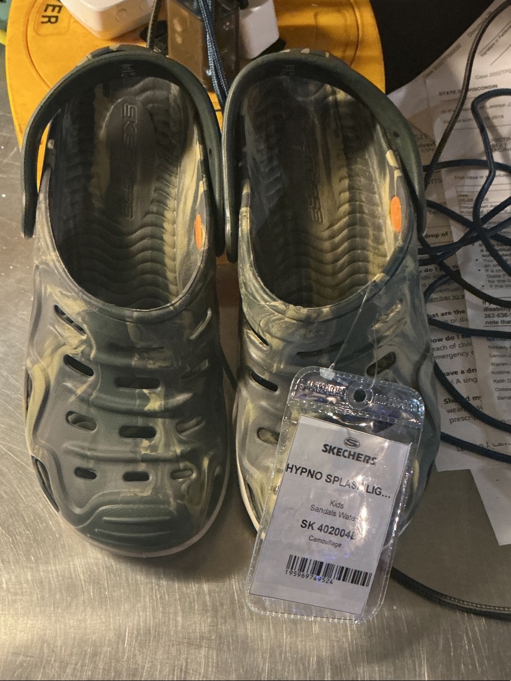 Skechers Kids Camouflage Green Slip-On Sandals